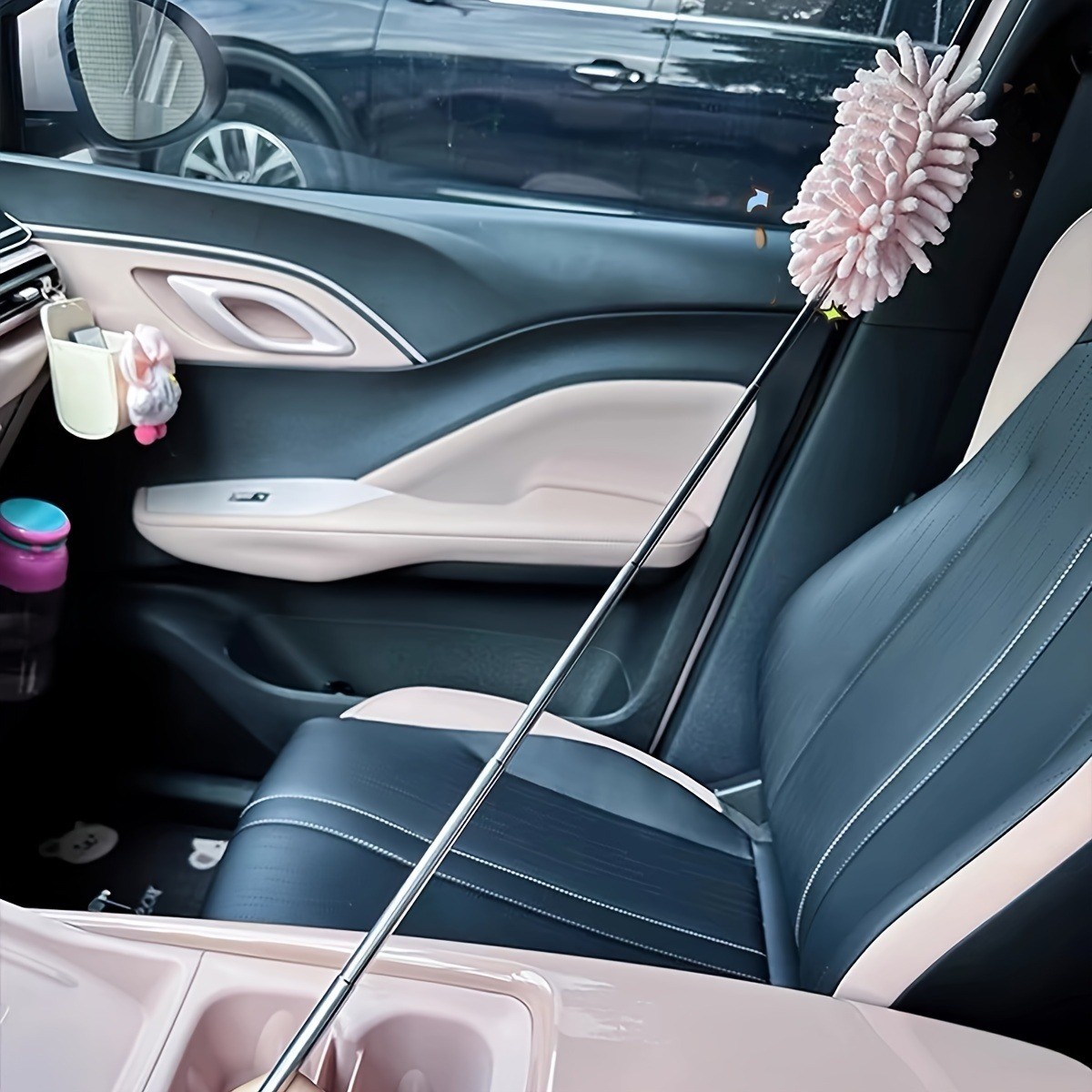 BTelescopic Microfiber Car Duster-Extendable Microfiber Dusting Tool with Comfor