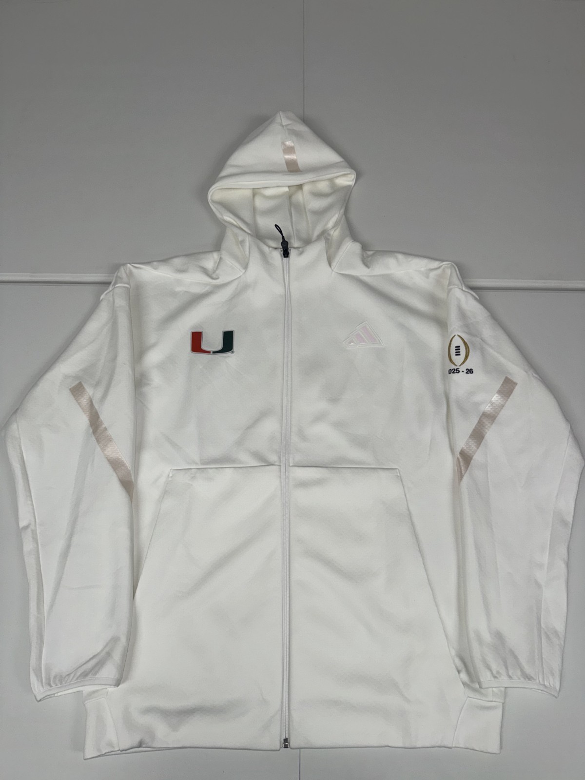 Adidas Miami Hurricanes Team Issued CFB Playoff Football Jacket Men's White Pick