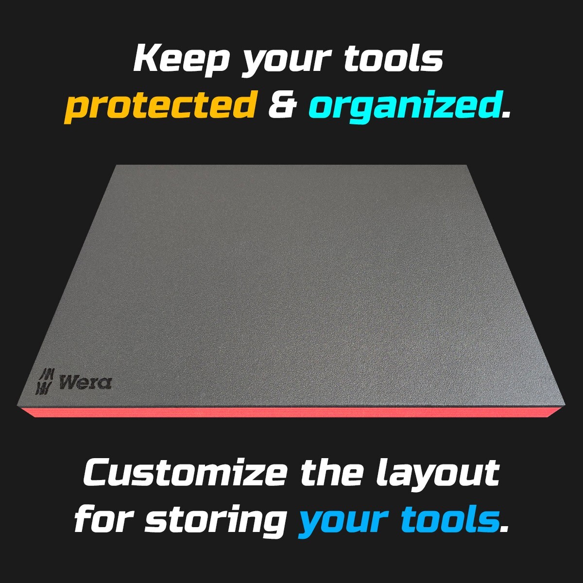 Wera shadow foam tool tray insert storage organizer toolbox tool kit set