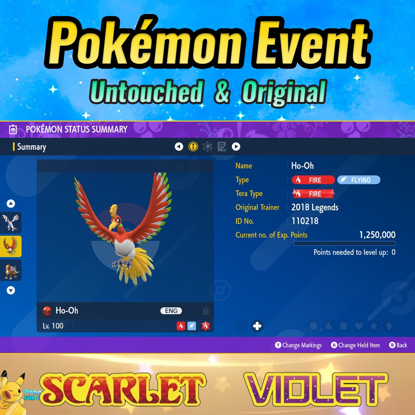 Ho-Oh 💜Event American 2018 Legends 💜 Pokémon Scarlet & Violet