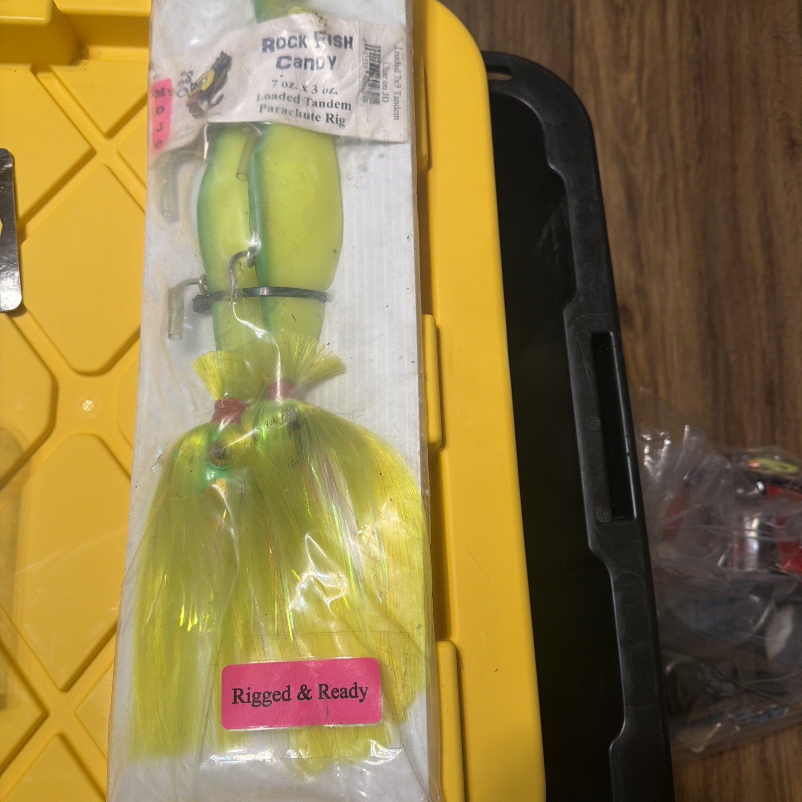 Blue Water Candy Mojo Loaded 7oz X 3 Tandem Parachute Rig Chartreuse
