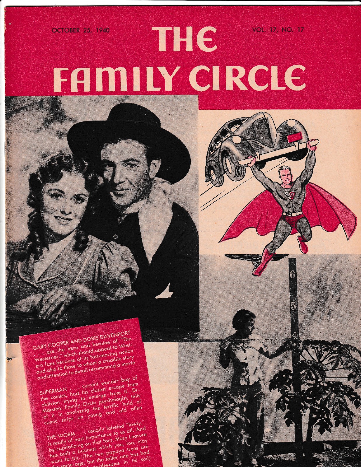 FAMILY CIRCLE October 25, 1940 - Superman on cover, early Siegel & Shuster photo