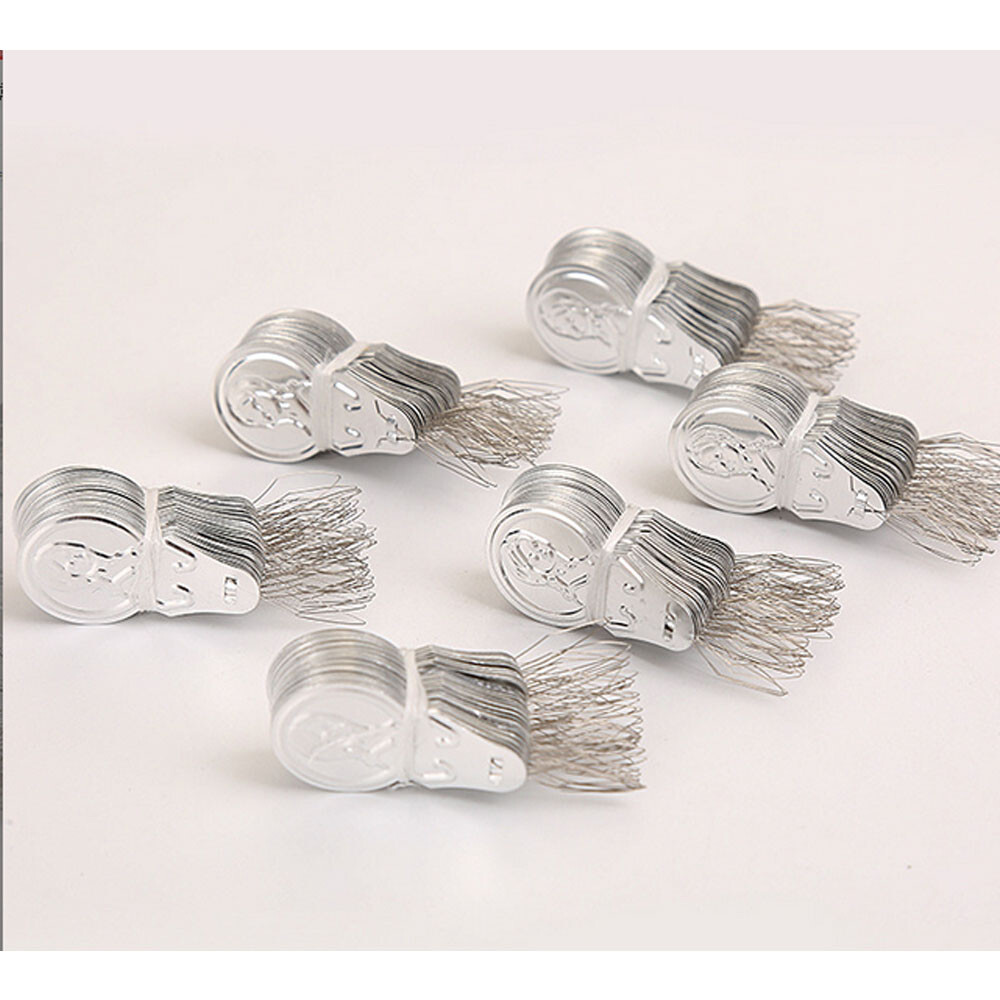200pcs Metal Wire Needle Threader Silver Hand Sewing Stitch Insertion Tool 1.7"