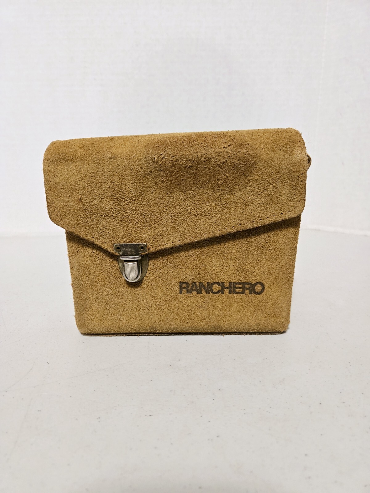 Vintage Genuine Ranchero Cowhide Camera Case R-600 Brown Felt Inside Made in USA
