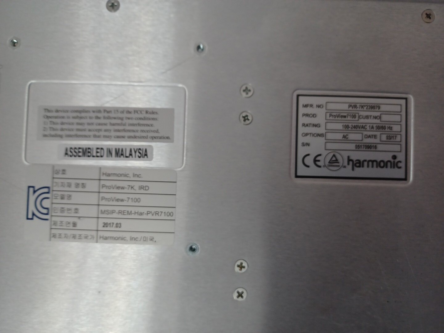 HARMONIC Multifunctional Integrated Receiver Decoder ProView-7100 RF 1 input HD