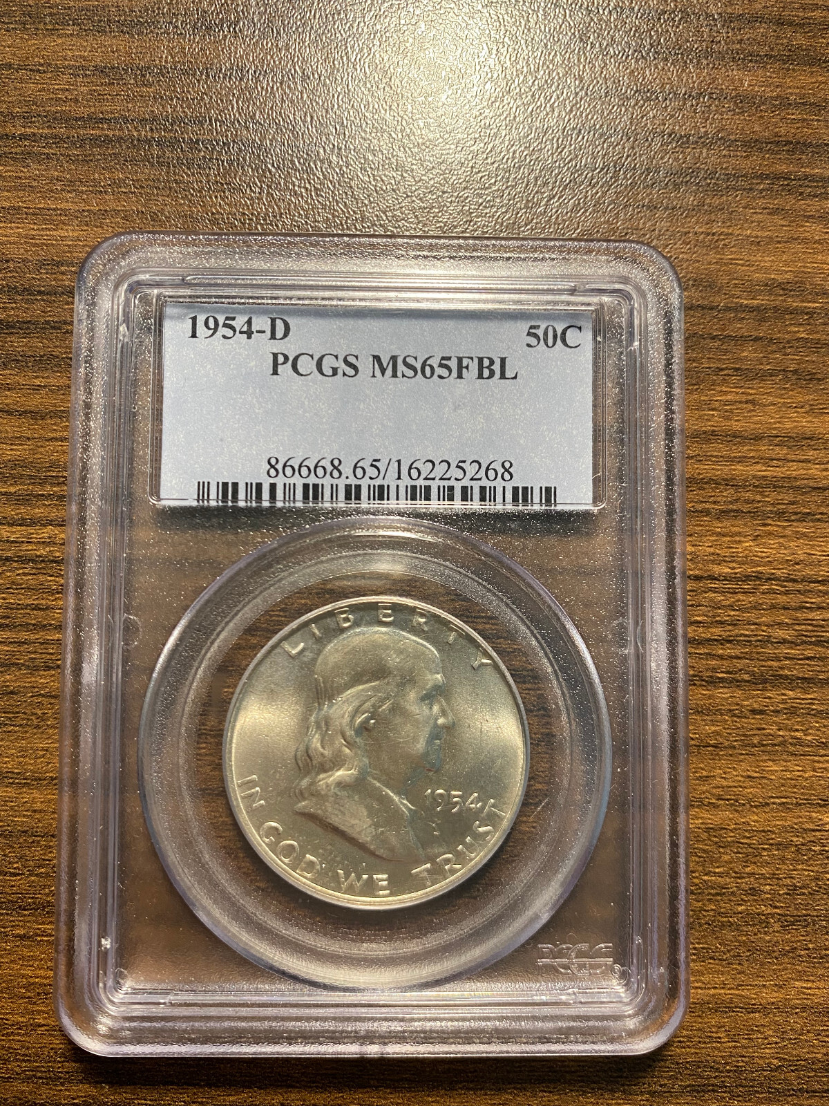 1954-D Franklin Silver Half Dollar 50C PCGS MS 65 Full Bell Line Lines (FBL)