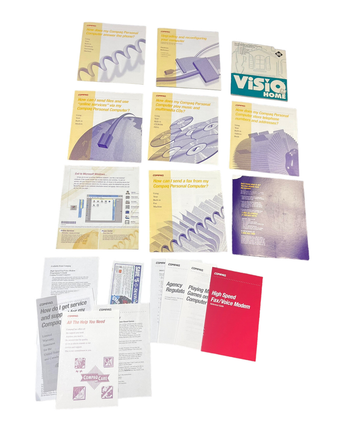 Lot of Vintage 90’s Compaq Computers How Does How Can I Booklets
