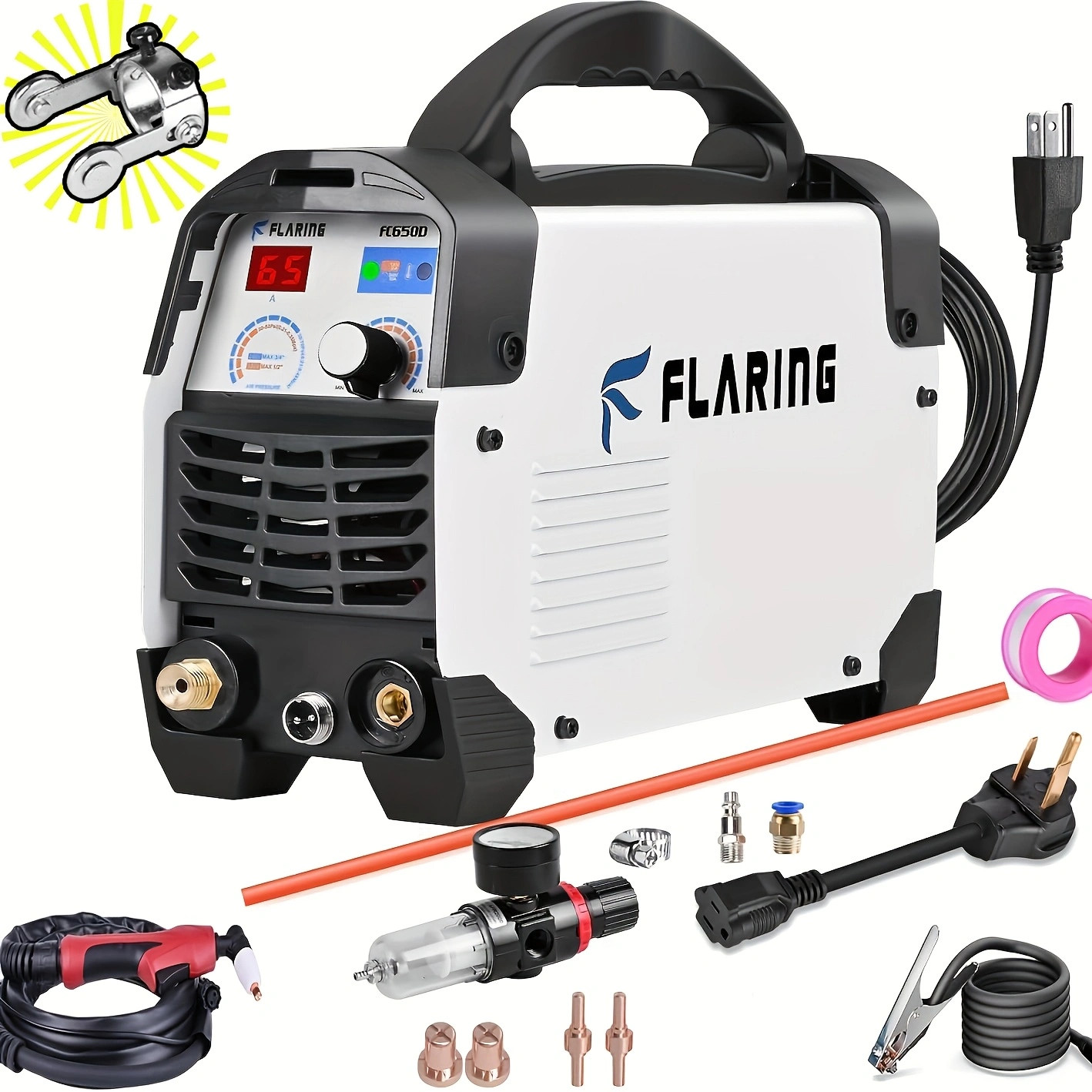 FLARING Plasma Cutter,65 Amp Plasma Cutter Machine 120V 240V 4/5" (20mm) Max Cut