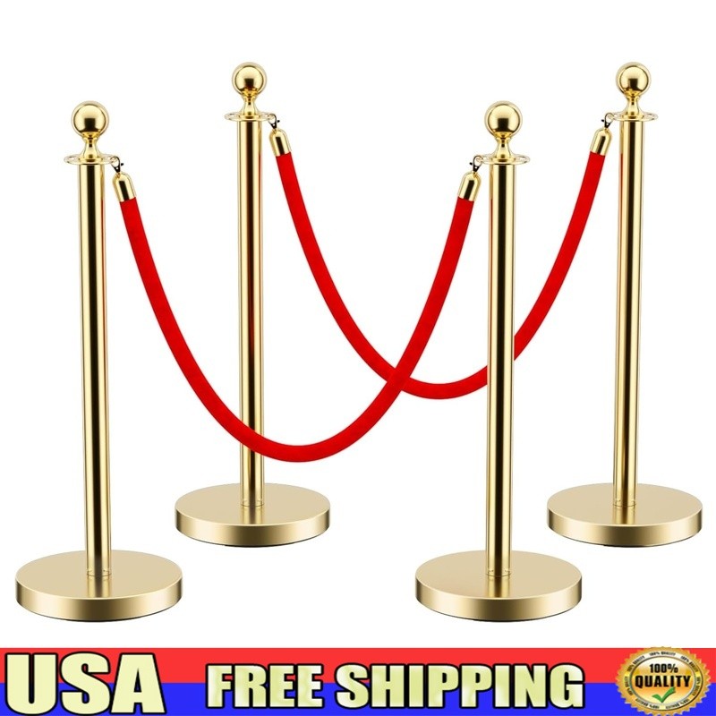 Durable Crowd Control Stanchions Velvet Rope Easy Setup Event Management New