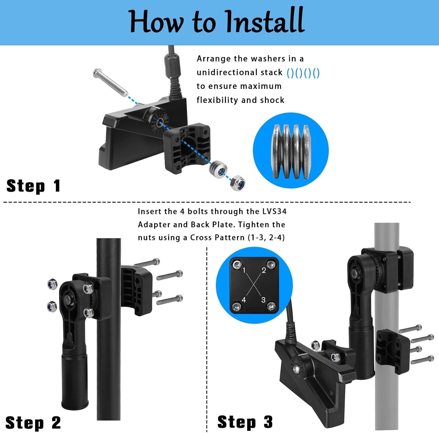 0 Degree Perspective Mount for Active Target,MultiMode Transducer Mount for...
