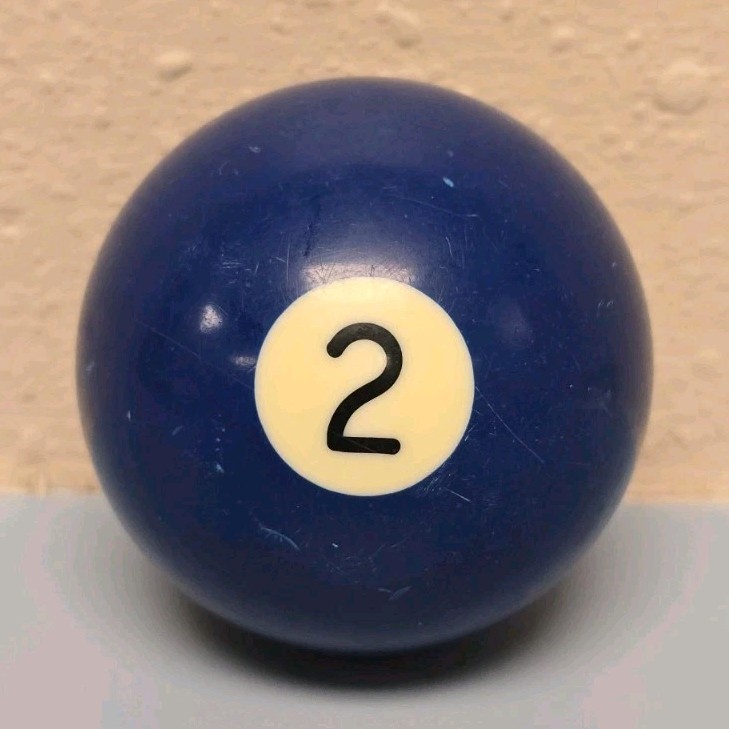 Blue Number 2 Billiard Ball Single Pool Table Replacement Accessory 2-1/4"