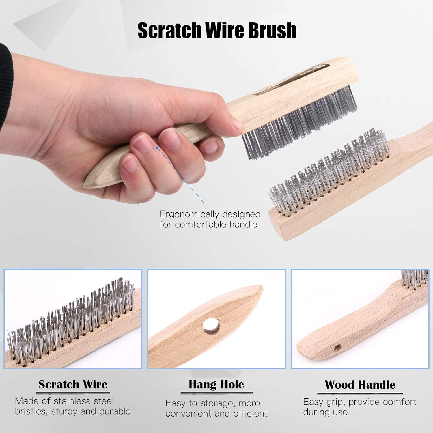 Welding Chipping Hammer Set 10" With Wire Brush And Protective Gloves 4Pc