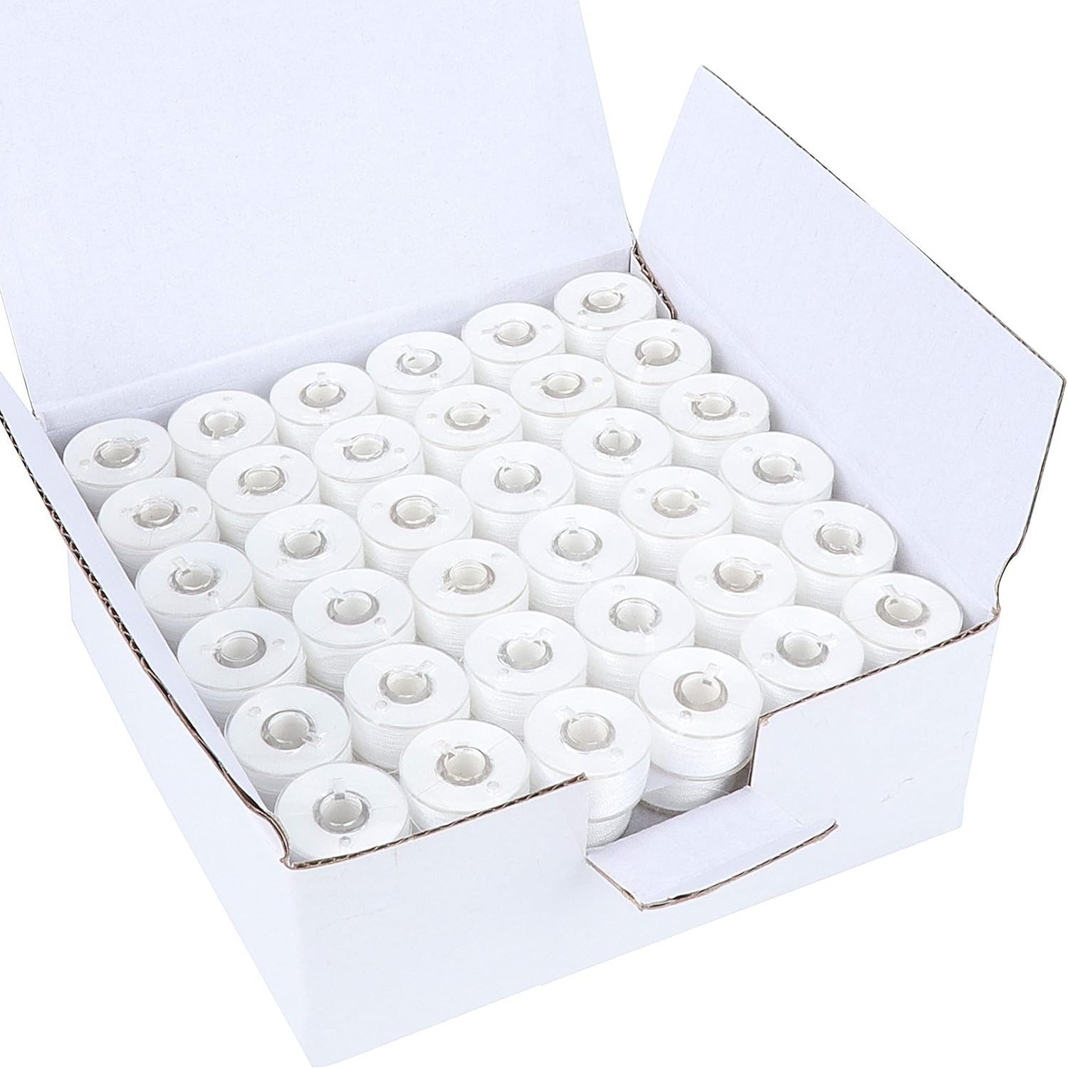 144pcs White Polyester Prewound Bobbin Thread for Embroidery Sewing Machine