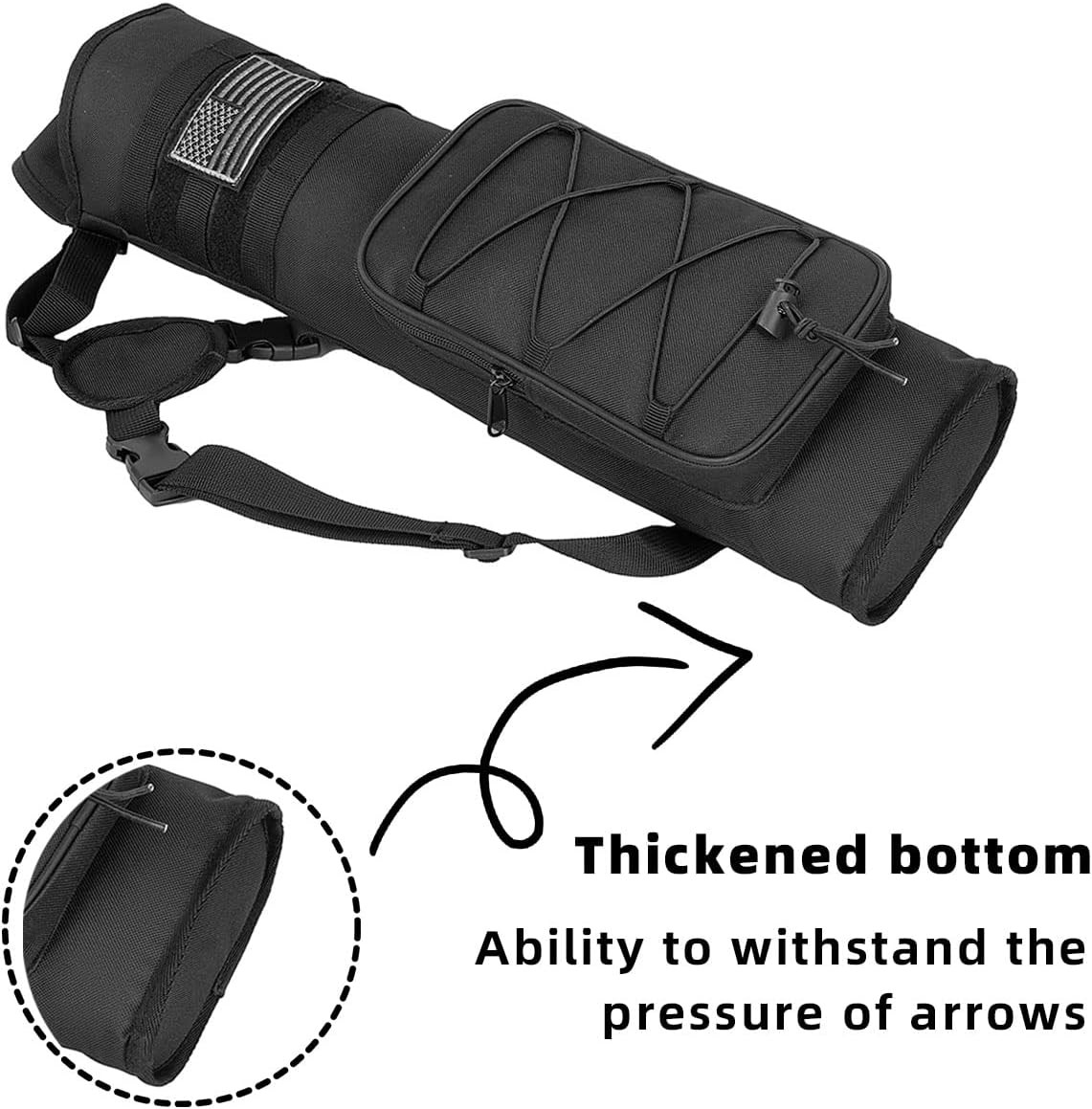 Archery Quiver for Arrows Multi-Function Back with Molle System Tactical Arrow H