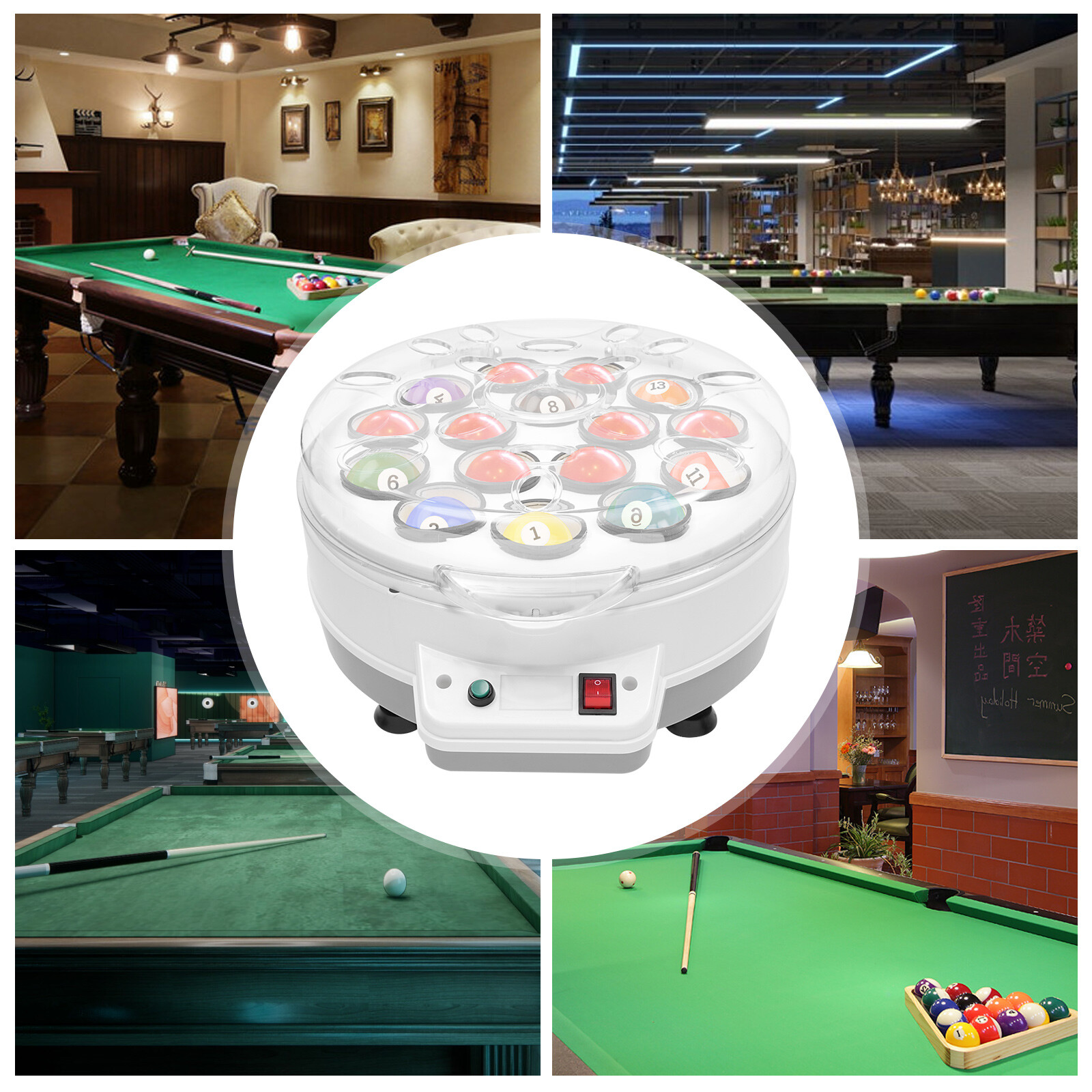 NEW Automatic Pool Balls Cleaner/Snooker Cleaner 16 Balls Billiard Ball Polisher