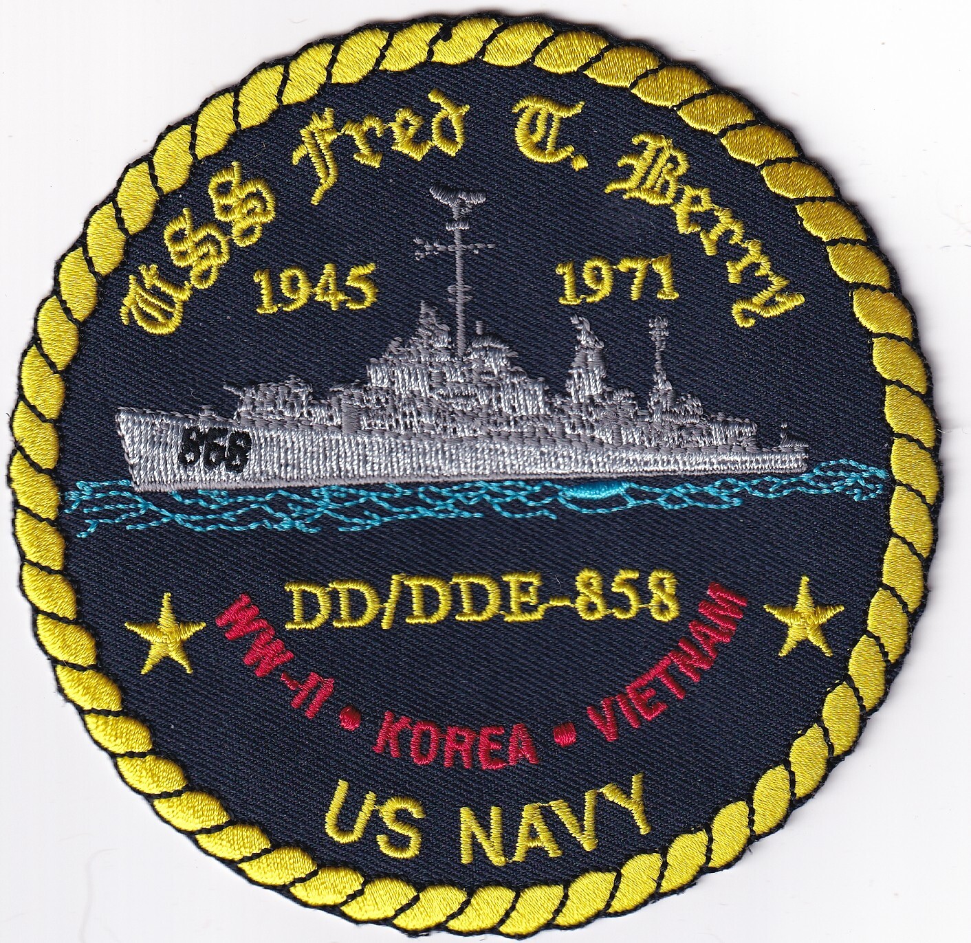 USS Fred T. Berry DD/DDE-858 ships patch GWOT era for veterans