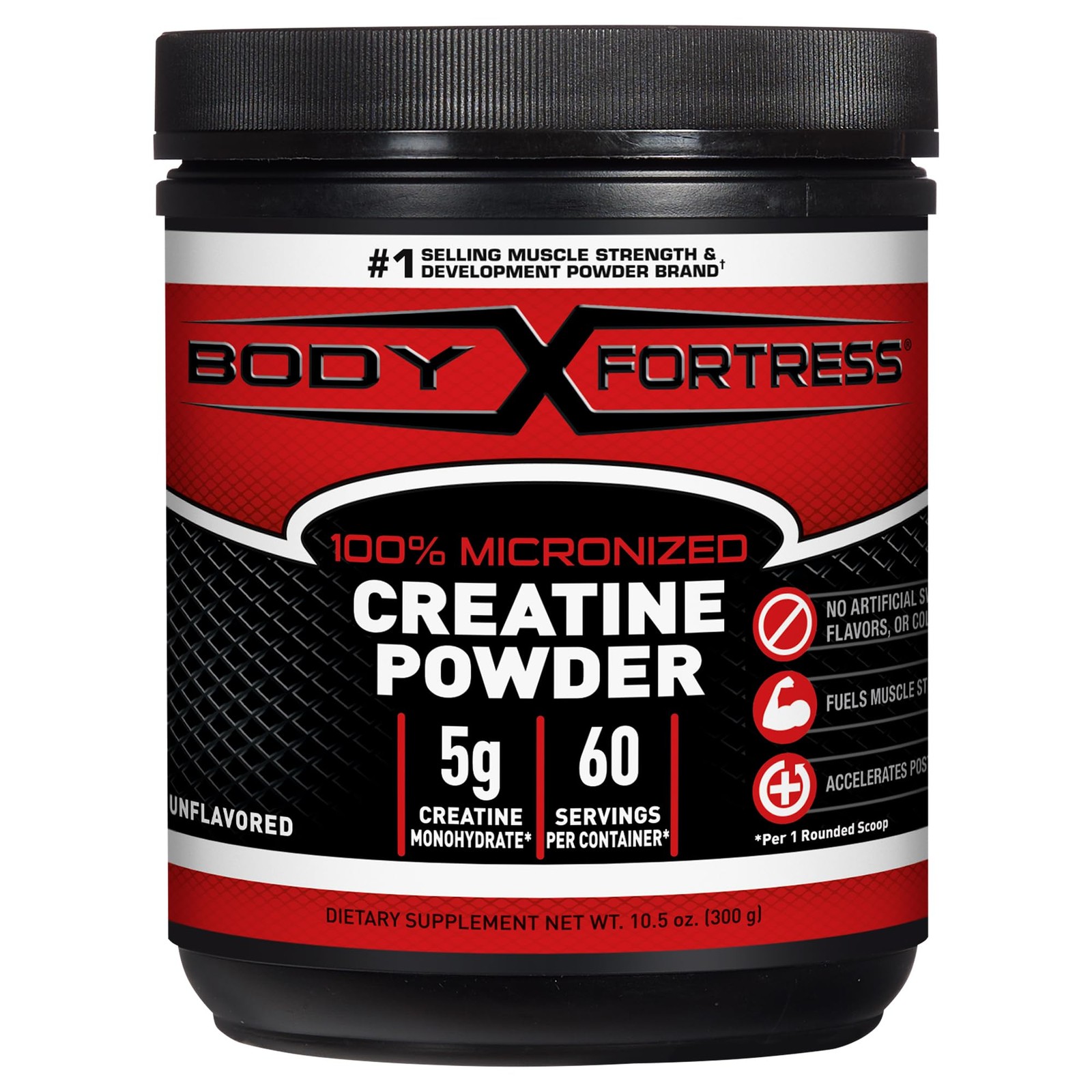 Body Fortress 100% Creatine Monohydrate Powder 10.5 Ounce (Pack of 1), Black