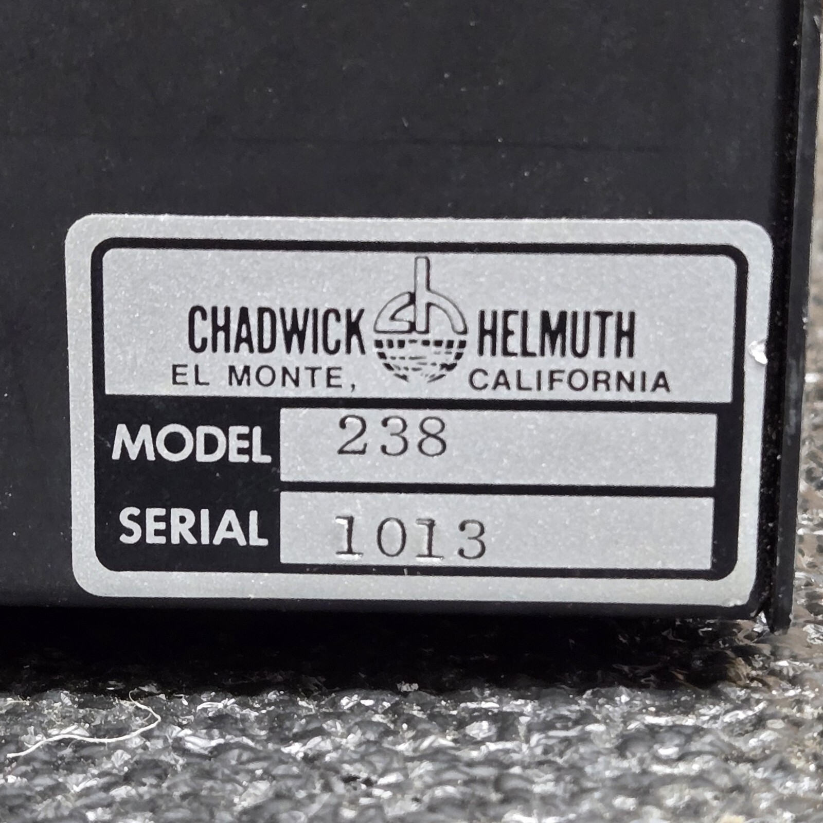 Chadwick Helmuth Strobex Model 278 Xenon Arc Strobe/Flash Lamp & 238 Controller