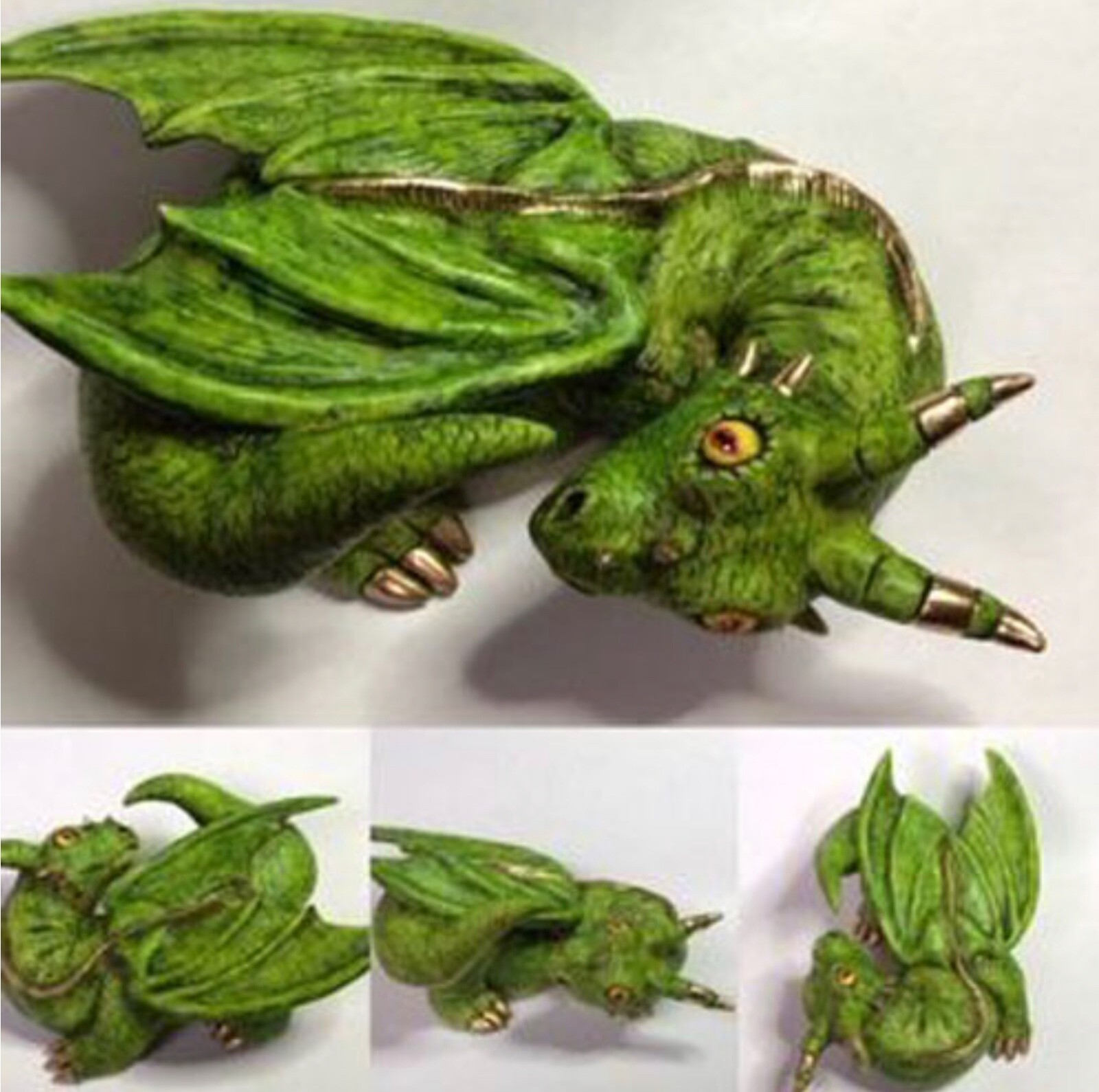 Harmony Kingdom Artist Neil Eyre Designs large Dungeon Dragon Gold Leaf