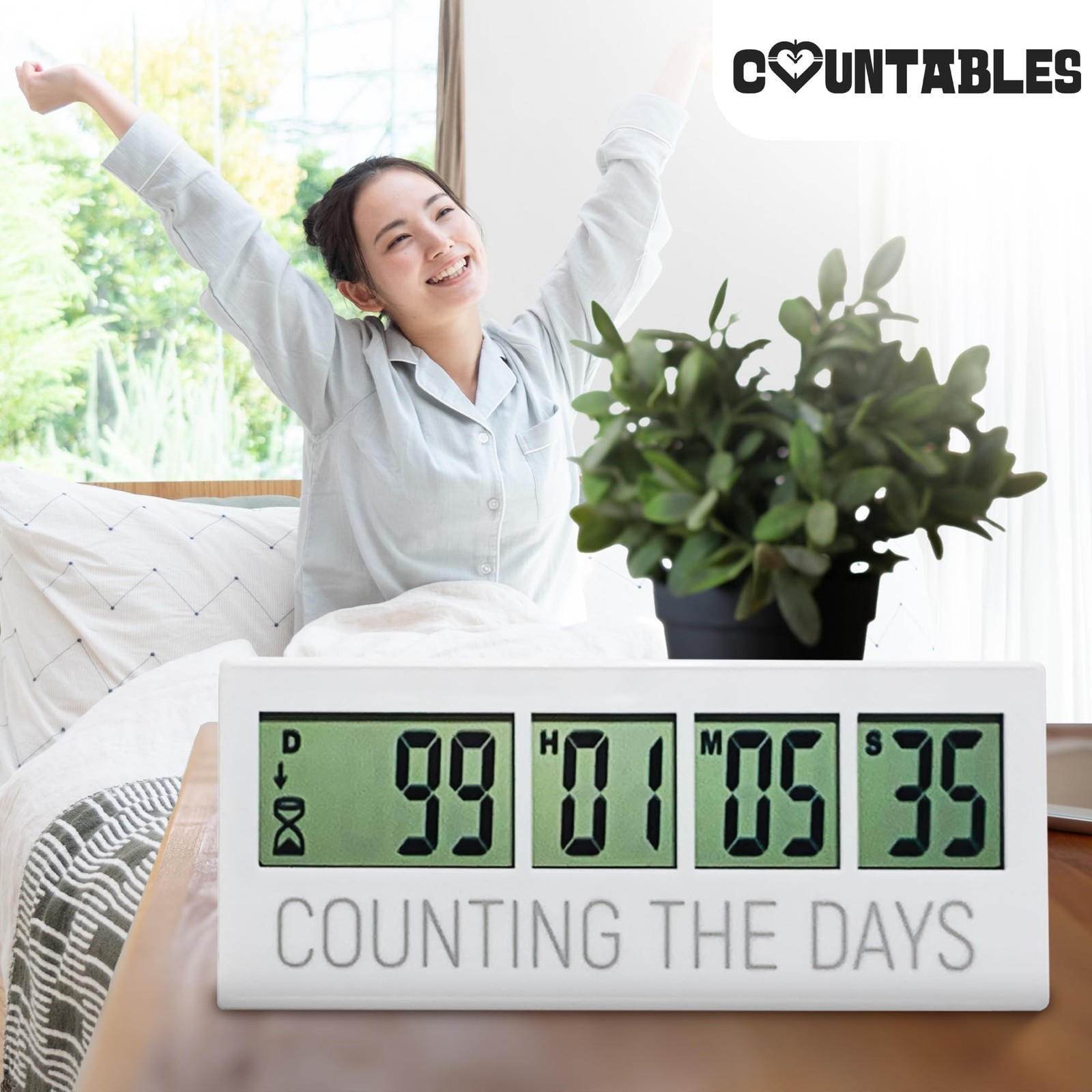 Countables Counting the Days Countdown Clock - Up to 999 Days LCD Digital Tim...