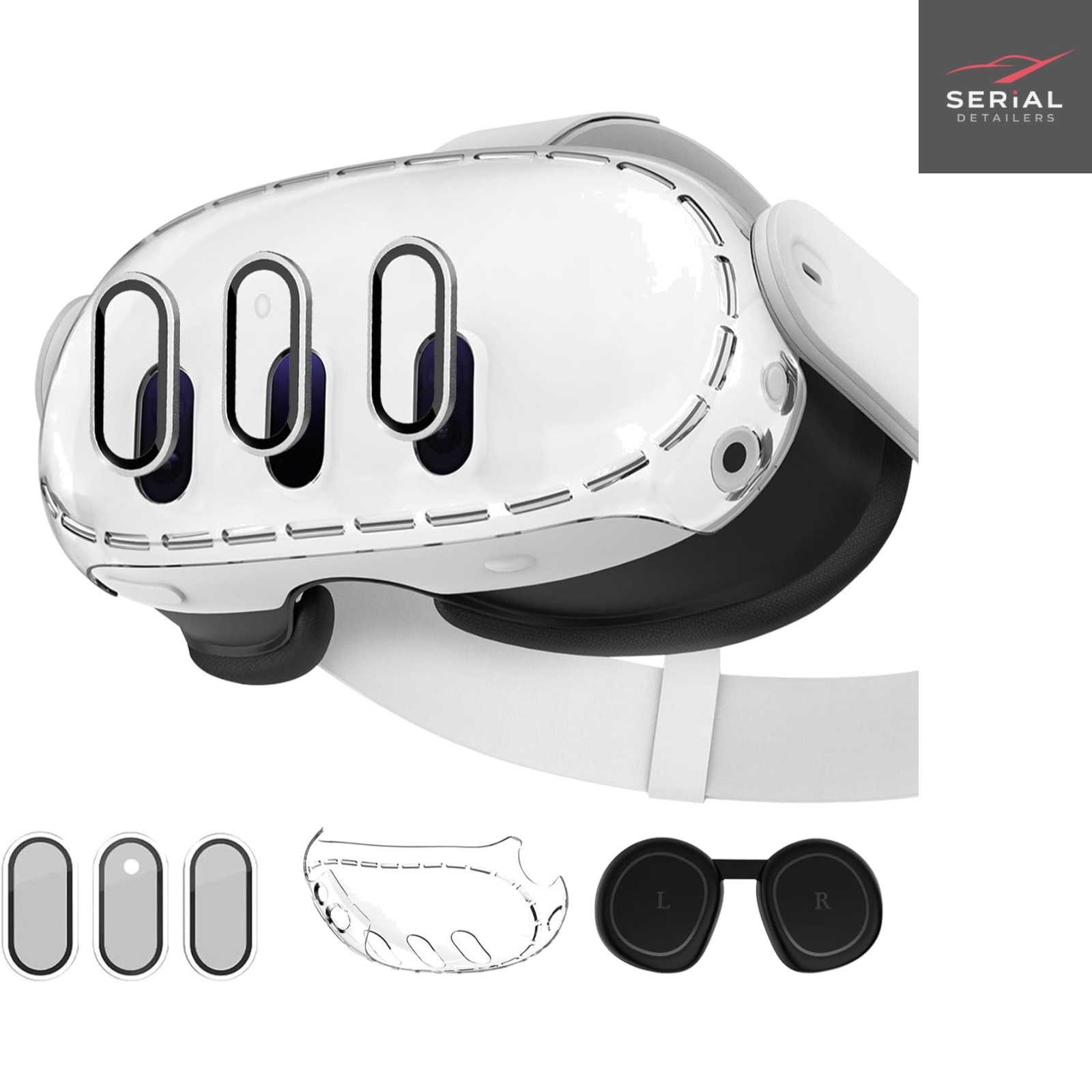 3-In-1 Lens Protector for Meta Quest 3, Plastic Hard Protective Shell Cover