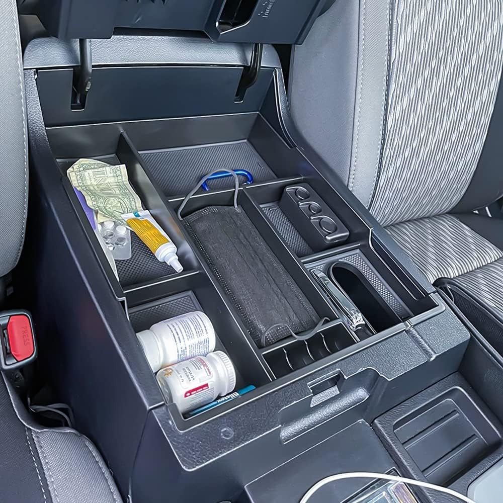 Center Console Organizer Compatible with 2014-2021 Tundra Accessories, Crew red
