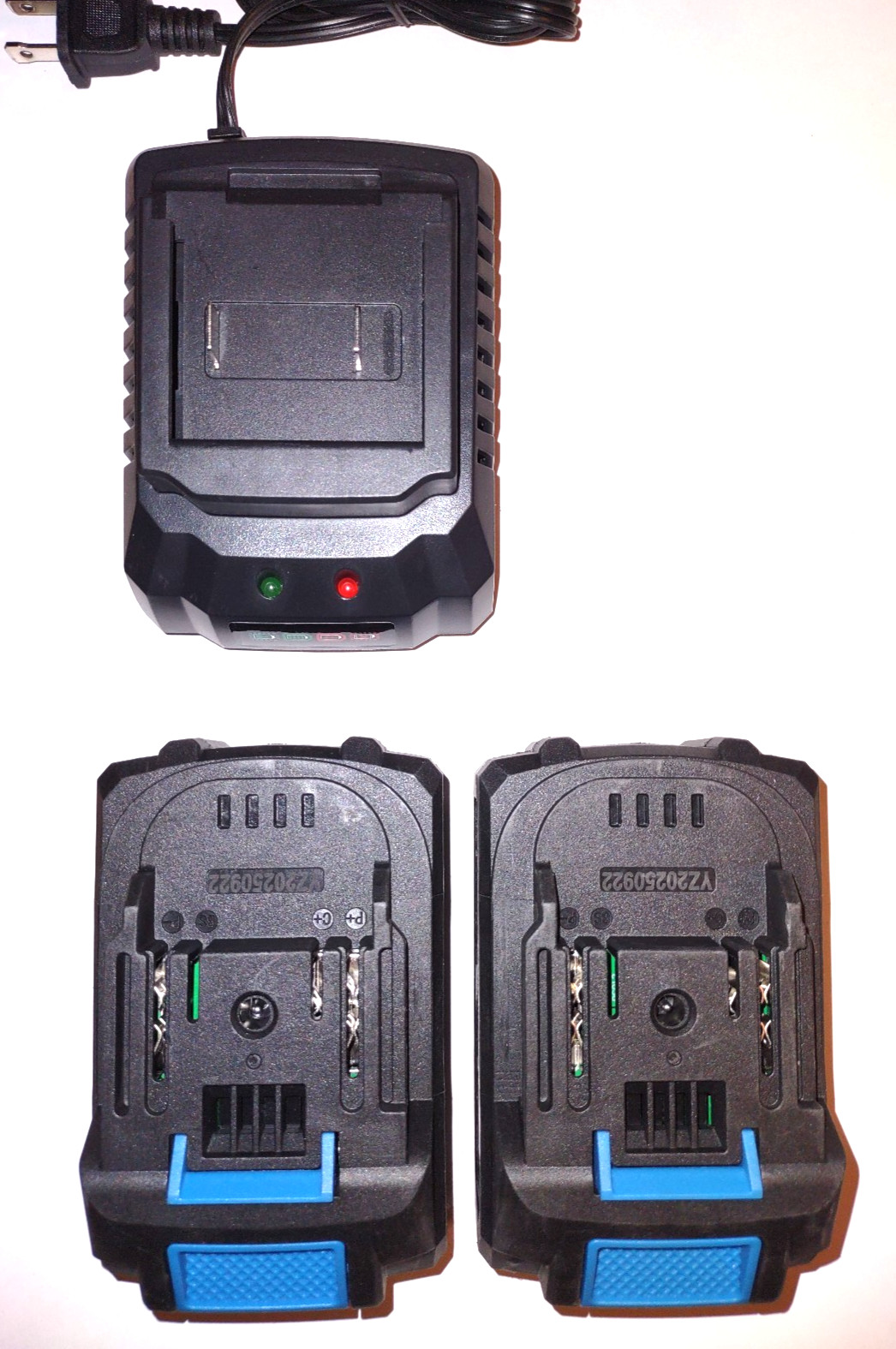 4Ahr lithium 21v generic type cordless tool batteries and charger.