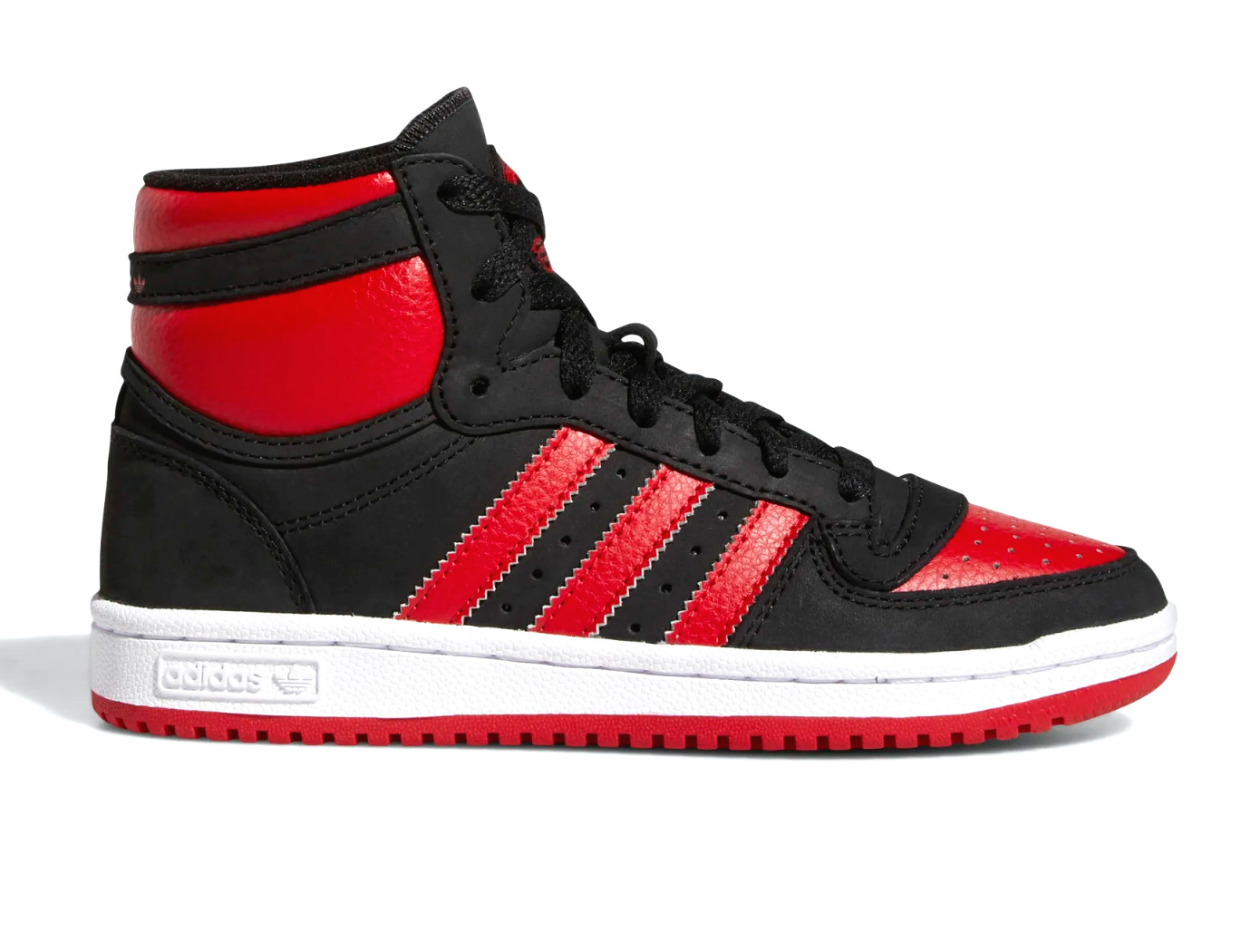 MENS ADIDAS TOP TEN RB  LEATHER SKATE BLACK RED CHICAGO RETRO BASKETBALL SHOES