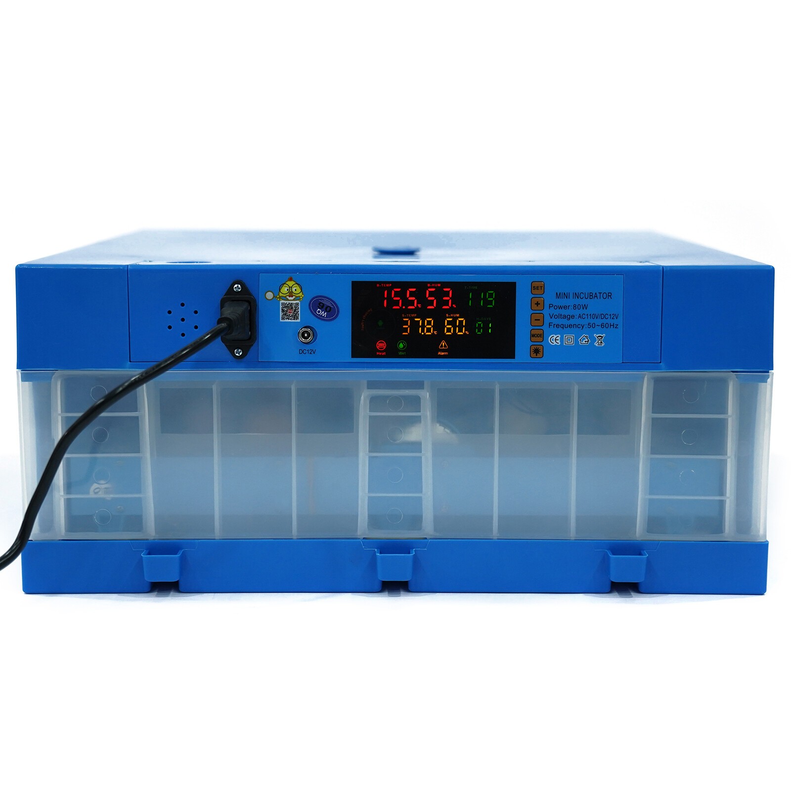 48 Eggs Incubator Digital Fully Automatic Hatcher For Hatching Chicken Birds 80W