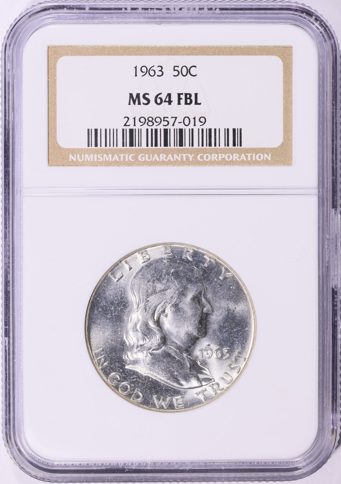 1963 Franklin Half NGC MS64 FBL