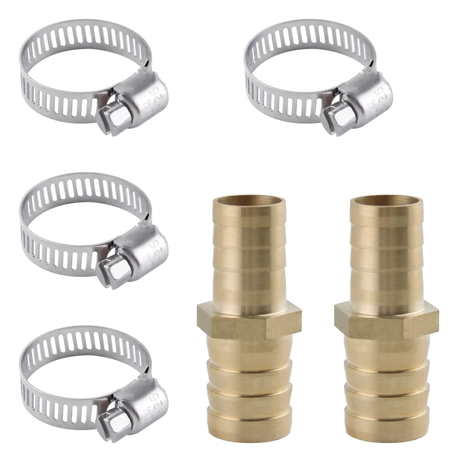 2 Pack Hose Barb Fittings Reducer, 5/8" to 3/4" 5/8", Brass