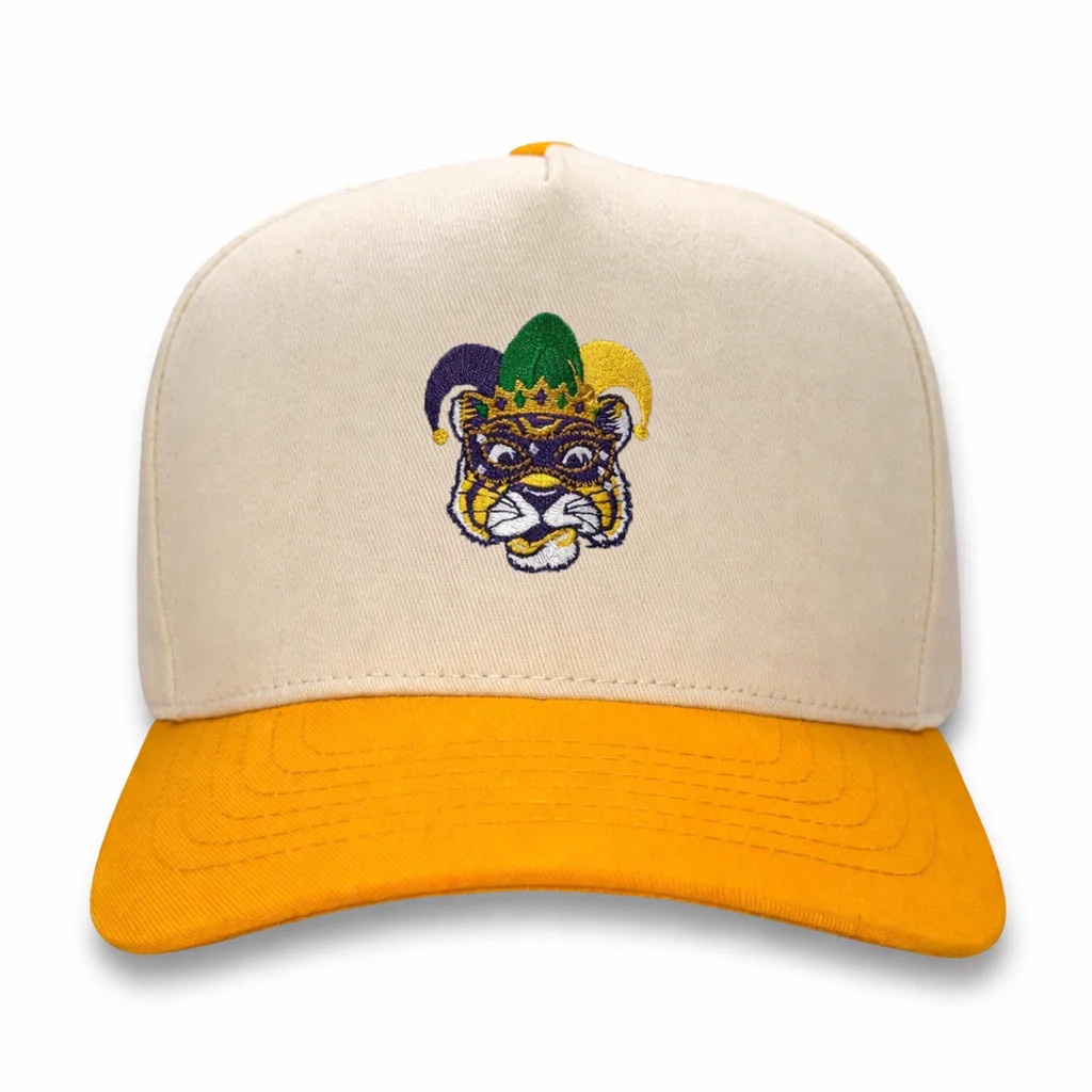 Tiger Gras Retro Hat White Performance Embroidered Hat Mad Capper