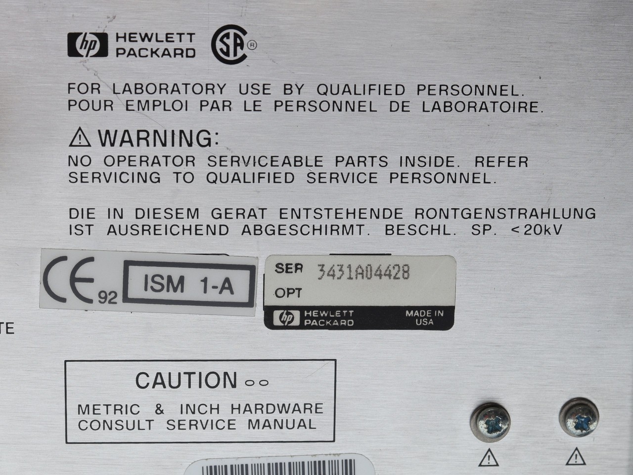 Hewlett Packard 8757D Scalar Network Analyzer, 110GHz