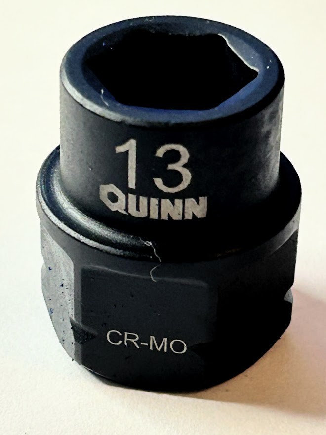 Quinn 13 mm x 1/2"  Dr  Low Profile Impact Socket - 6 Point - Free USA Shipping