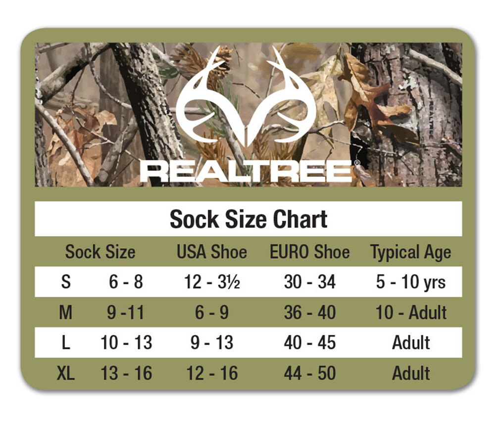 Realtree Mens Liner Moisture Wicking Mid Calf Tall Boot Socks 4 Pair Pack