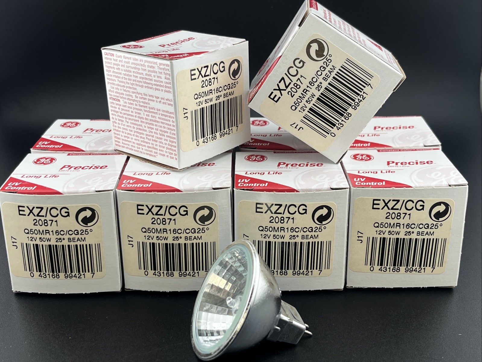 GE EXZ/CG Q50MR16/CG25 12V 50W 25 Degree Beam (Pack Of 10)