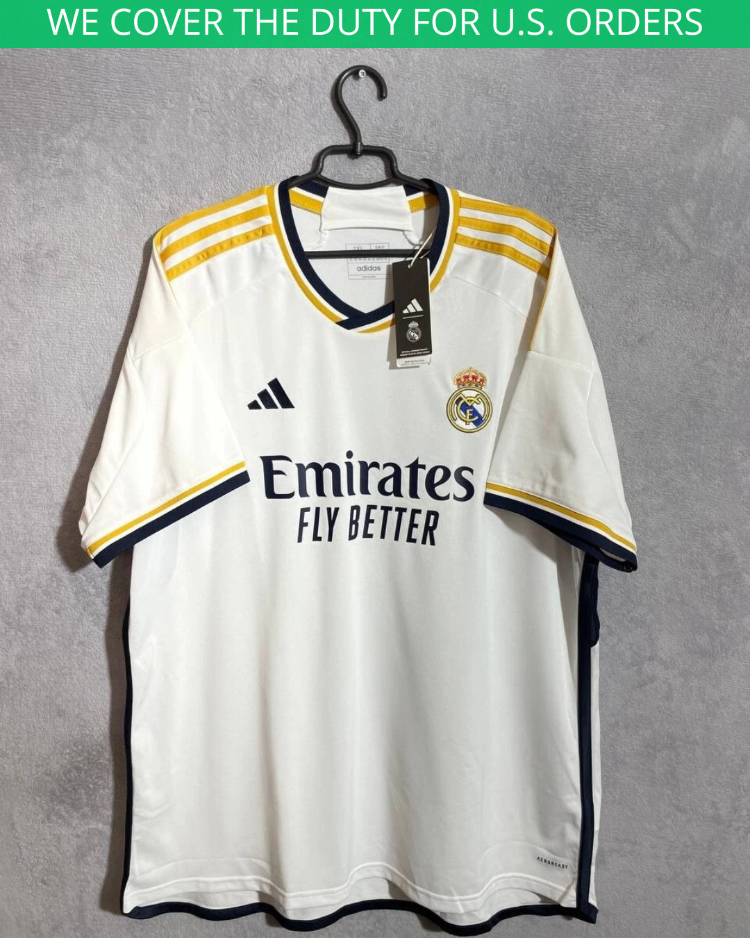 Real Madrid Jersey Home Football Soccer Shirt 2023 Adidas Camiseta Men Size 2XL
