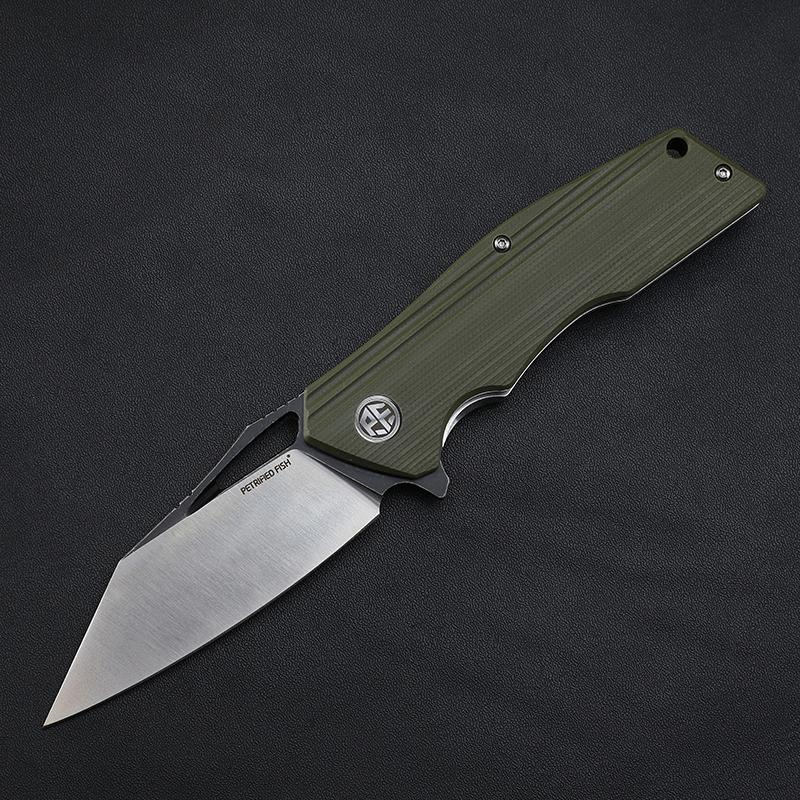 PETRIFIED FISH KNIFE | PF929 | D2 | CERAMIC BALL BEARINGS | G10 | USA SHIPPER