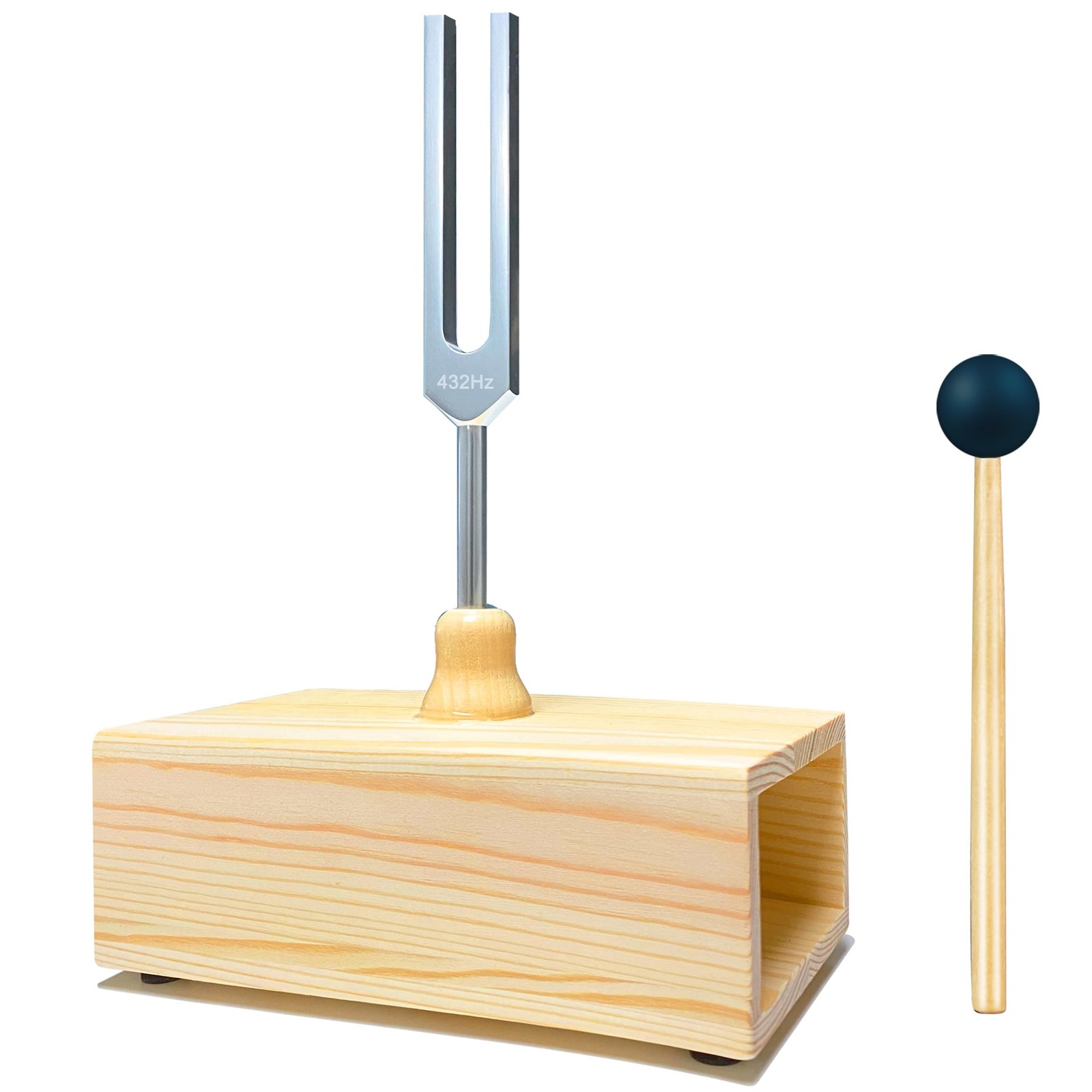 Lrowvenu 432 Hz Tuning Fork with Resonance Box, Aluminum Alloy, 432 hz (wood)