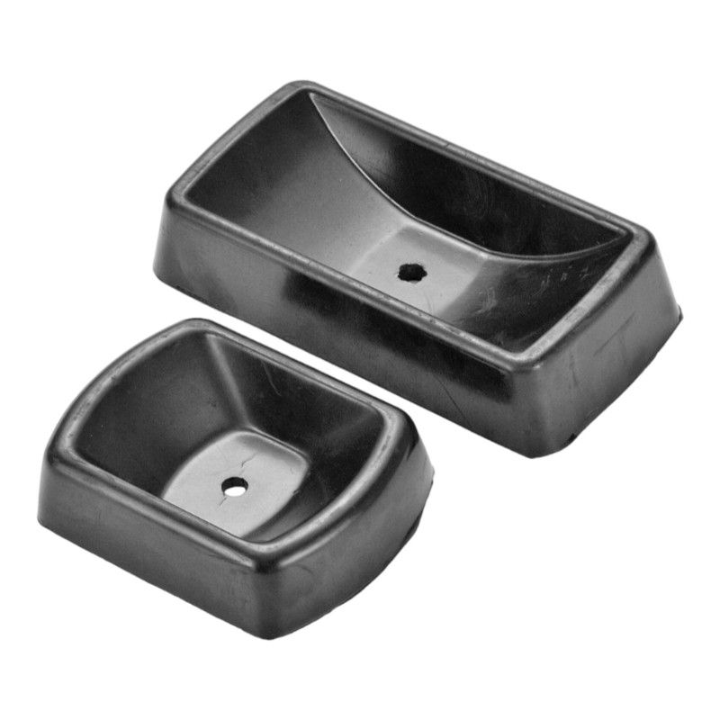 Black Rubber Support Cups for Caravans Caster Wheel and Repair Tool 2 Pack