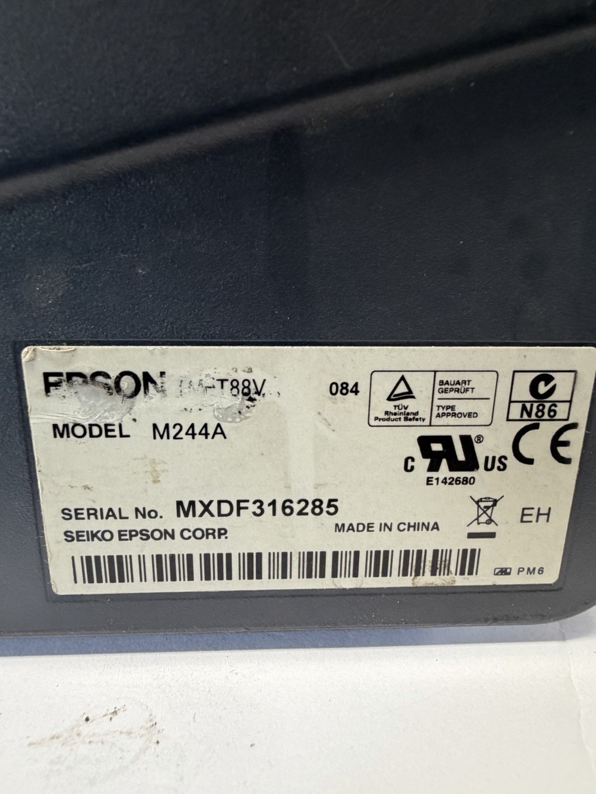 Epson M244a USB Thermal Receipt Printer TM-T88V, No Ac Adapter