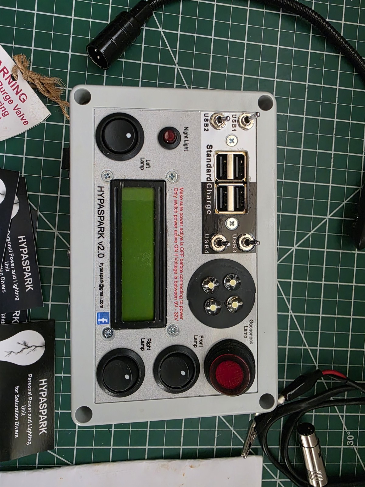 Hypaspark V 2.0 Personal Power Lighting Unit Custom For Dive Bunk As Is Untested