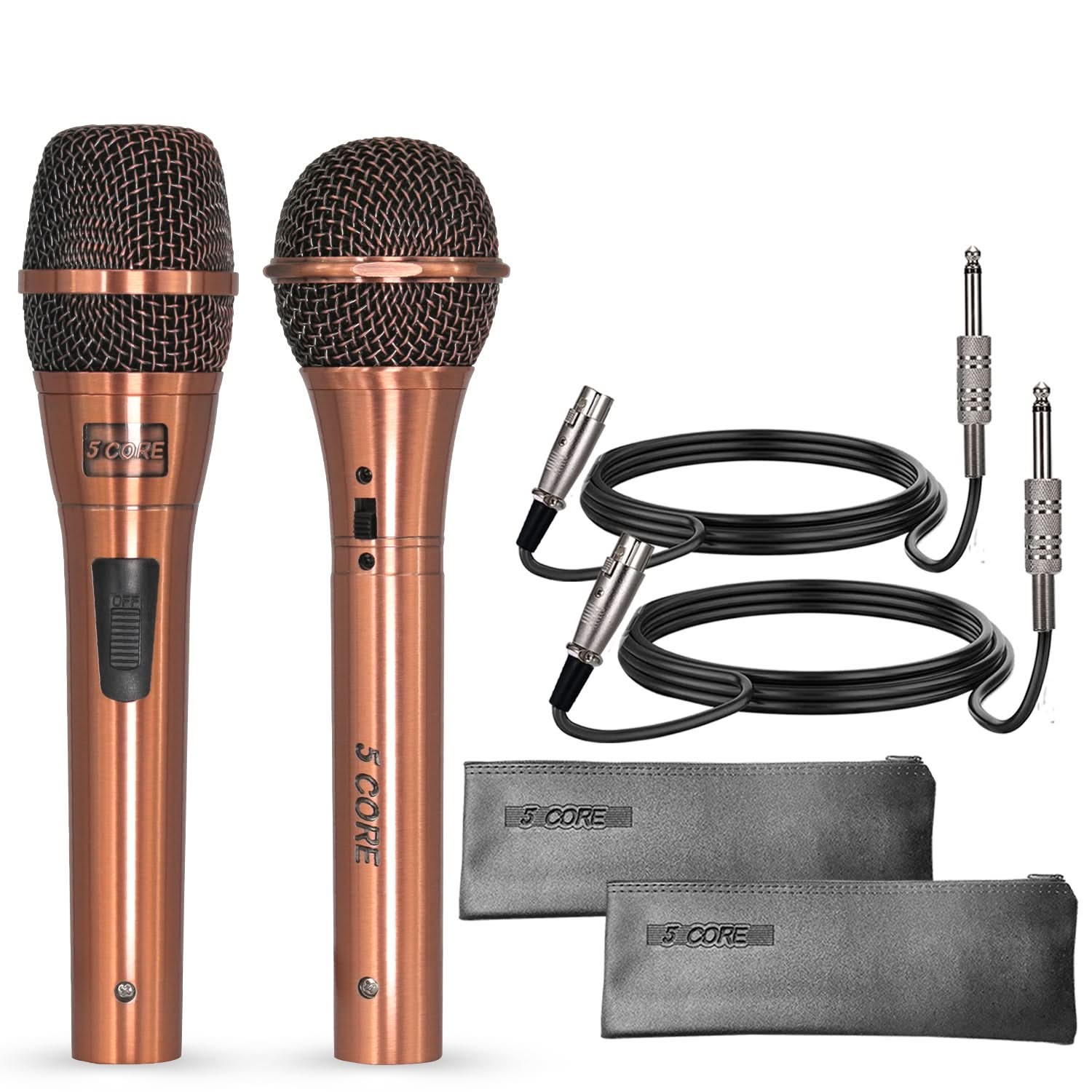 5Core Metal Professional Wired Handheld Mic Pair Karaoke Dynamic Microphone XLR
