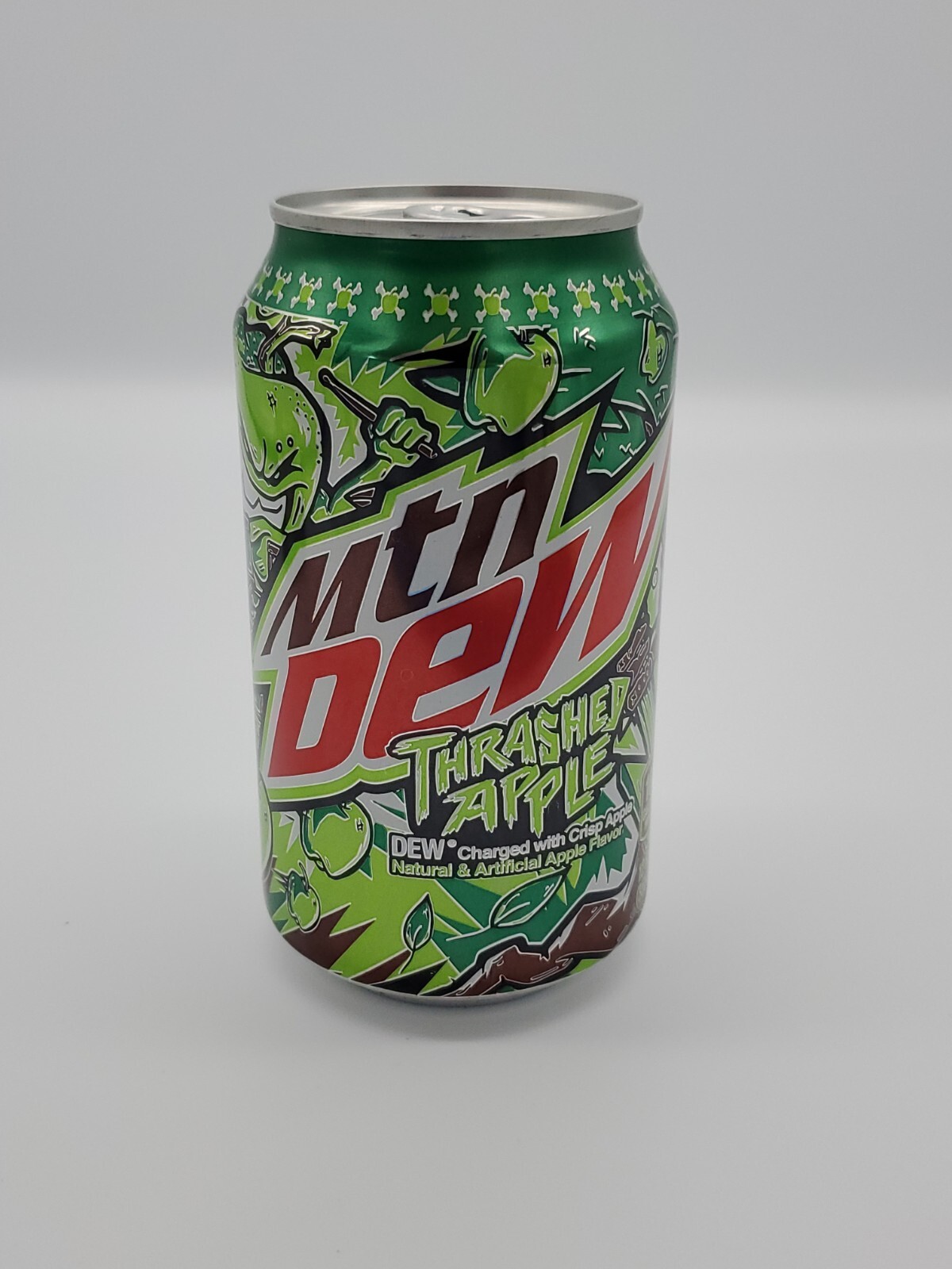 2021 Thrashed Apple Mtn Dew Can Mountain Dew Crisp Apple Charged Dew Empty Can