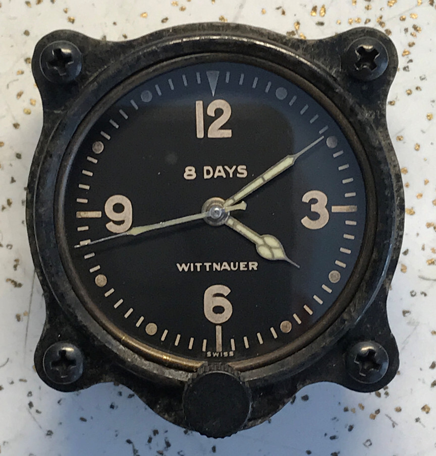 Longines Wittnauer A-6 Cal 63 7 Jewel Aircraft Clock Old Style Skeleton Hands