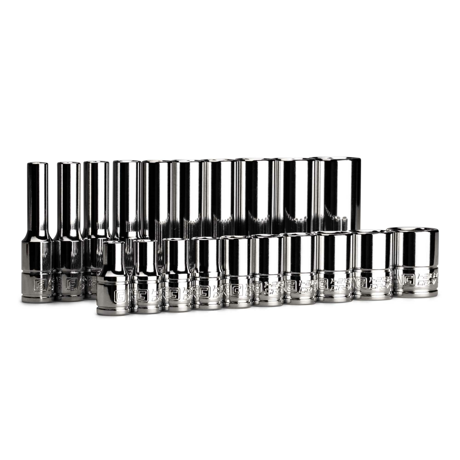 Capri Tools 1/4 in. Drive 6-Point Shallow/Deep Socket Set, SAE, 20-Pc