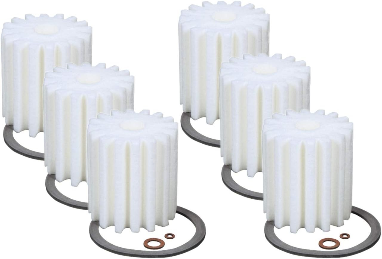 6 (Six) RF-1 Micron Rated Fuel Oil Filters Canister w/Gaskets Fit 1A-25A 77B...