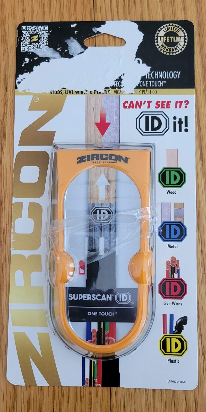 Zircon Superscan ID Electric Stud Finder LED Indicator Vibration Multi-Color ID