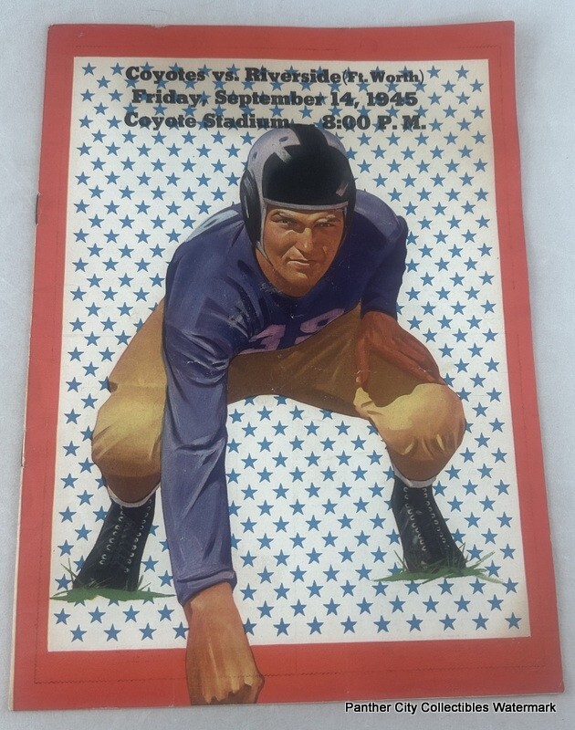 1945 Wichita Falls Coyotes v Riverside High Fort Worth Texas Football Program