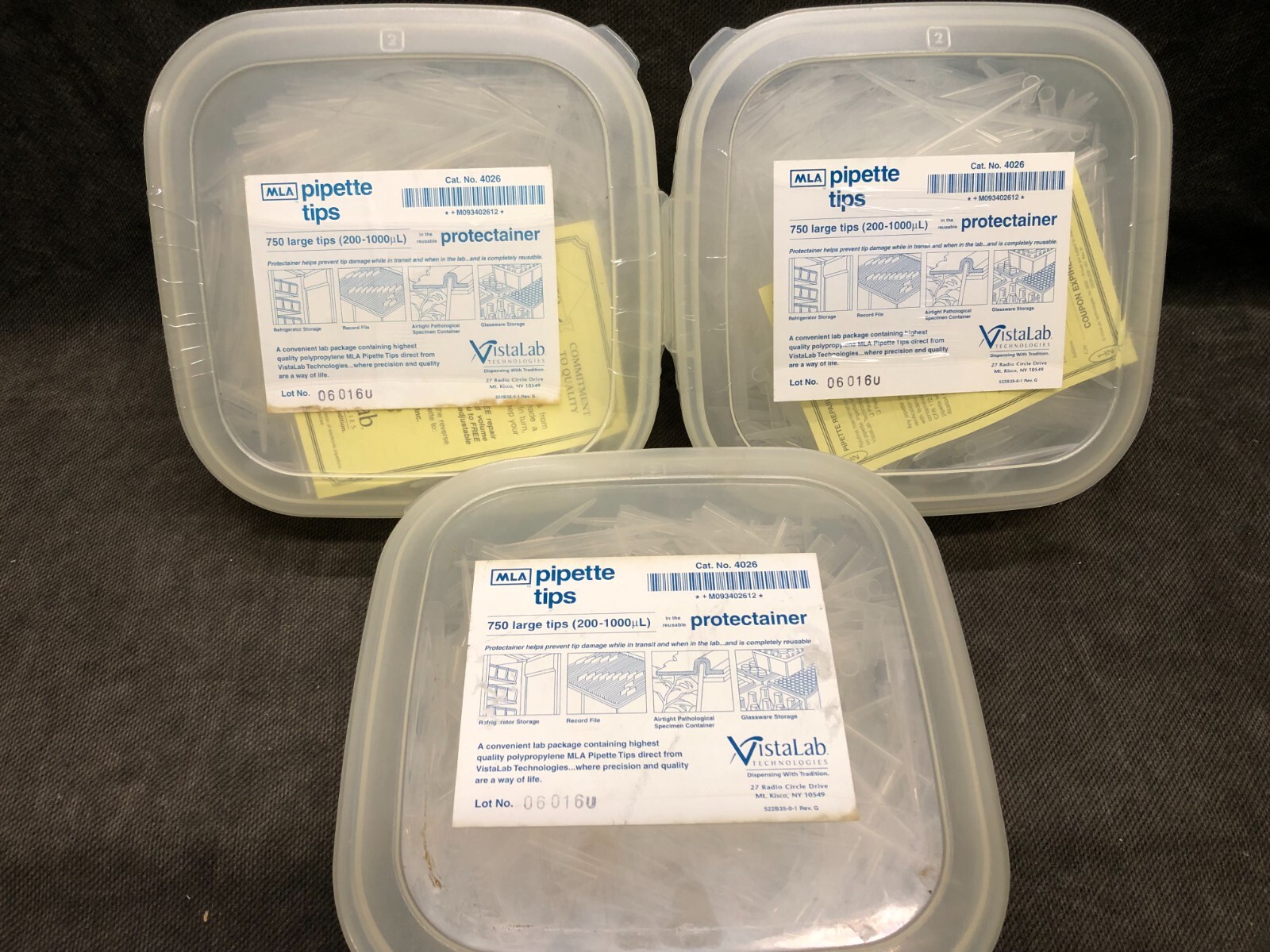 NEW LOT 2000+ VistaLab Pipette Tips 200-1000ul in the Protectainer